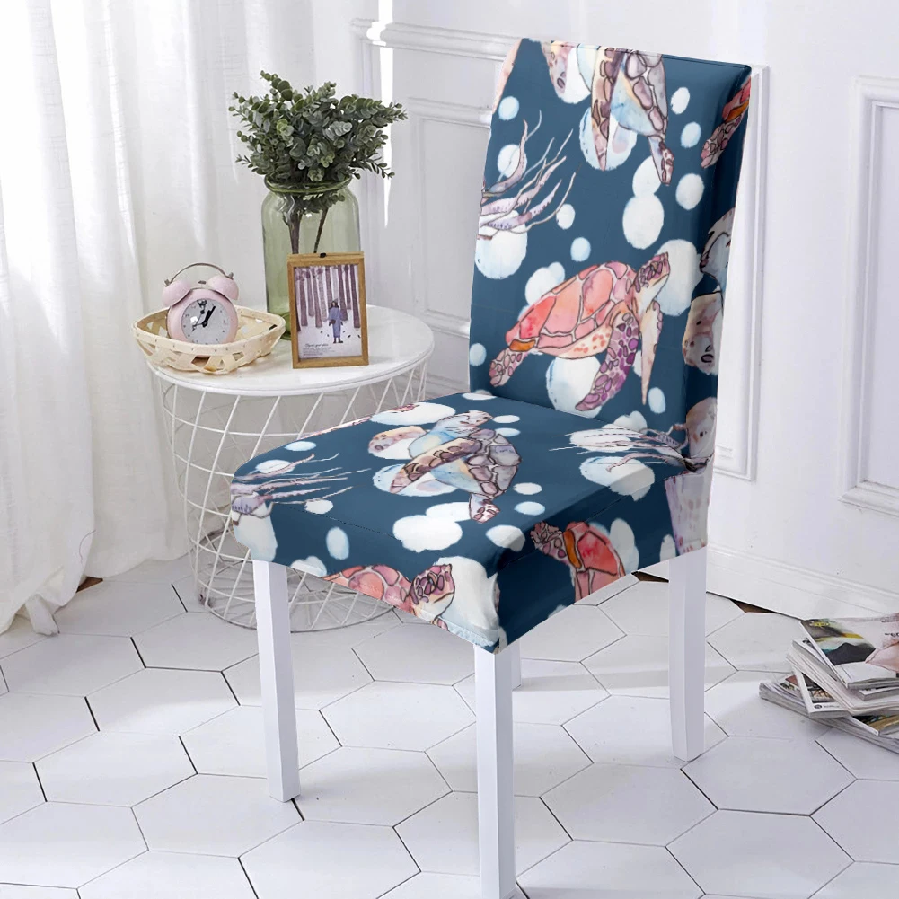 

Vintage European Style Dinner Chair Cover Simple Nordic Stretch Chair Cover Anti-Dirty Seat Covers for Banquet Party Wedding