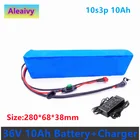 Аккумулятор для электровелосипеда, 36 В, 10 А ч, литиевый аккумулятор 18650 600 Вт, высокая мощность и емкость 42 в, 10000 мАч, для электровелосипеда