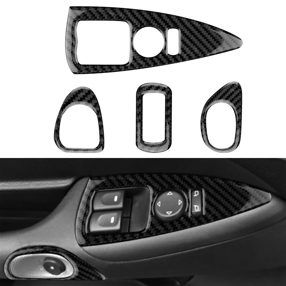 

4Pcs Carbon Fiber Control Switch Cover Carbon Fiber Fits For Corvette C6 2005-13 Car Stickers Auto Interior Accessories
