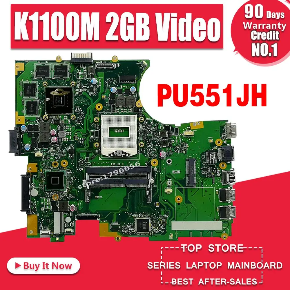 

Материнская плата PU551JH для ноутбука Asus PU551JH PU551J PU551, протестированная оригинальная материнская плата N15P-Q1 Quadro K1100M, видеокарта 2 Гб