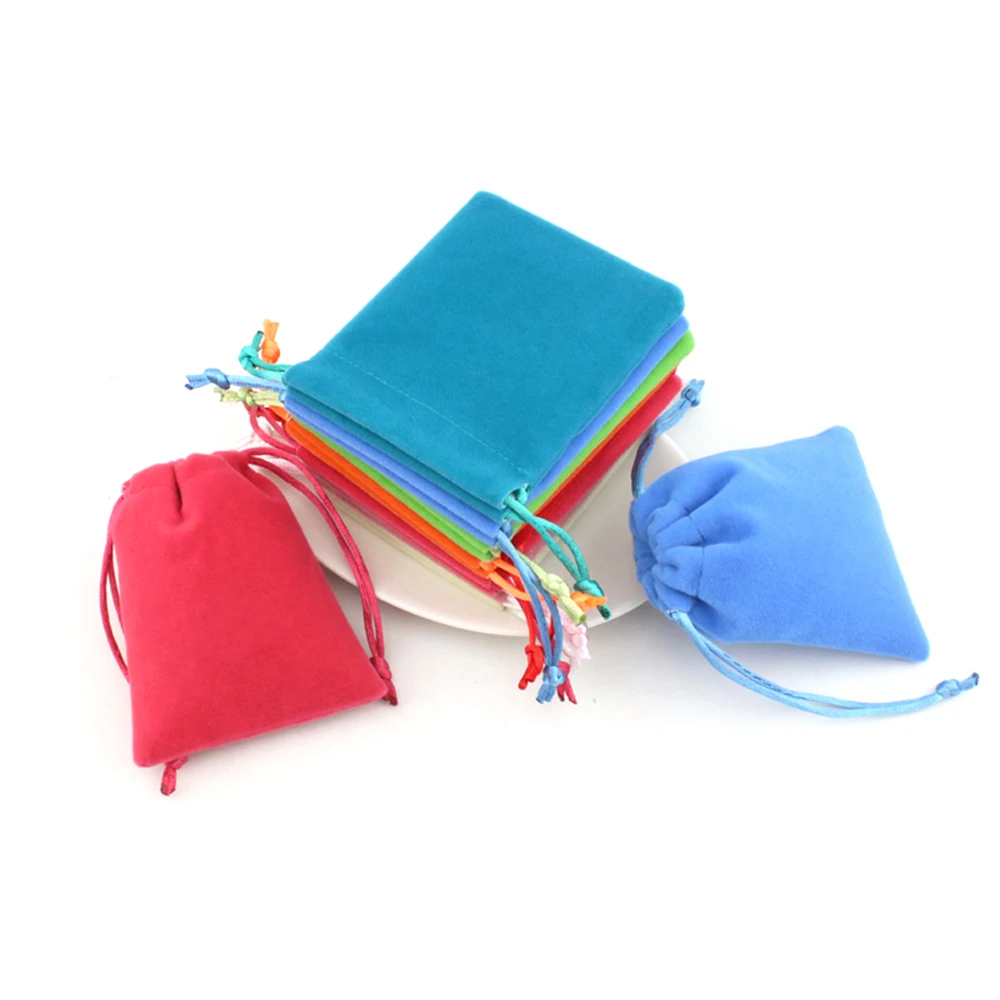 50pcs Soft Velvet Drawstring Bag 8x10cm Jewelry Packaging Small Makeup Velvet Pouch for Wedding Favor Gift Bags Personalized