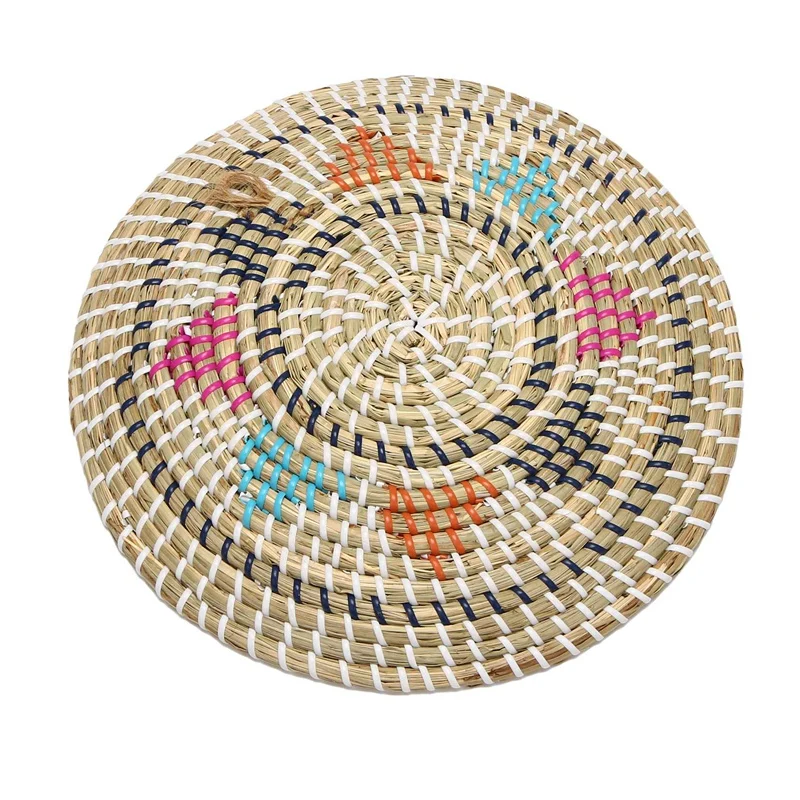 

Плетеная настенная корзина ручной работы, натуральный декор в стиле бохо, настенный Декор для дома, спальни, кухни, гостиной