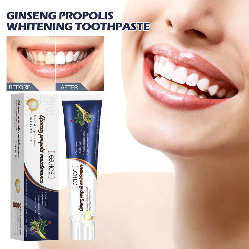 

100g Ginseng Propolis Repair ToothpasteToothpaste Cleans Stains And Tartar Removes Bad Fresh Breath Whitens Teeth Gum Care