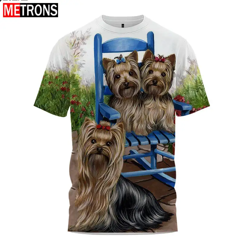 

Новинка 2023, оригинальная Мужская футболка с коротким рукавом, Свободный Топ, повседневный Модный пуловер для домашних животных с 3D рисунком масляной живописи, мультяшная собака, унисекс