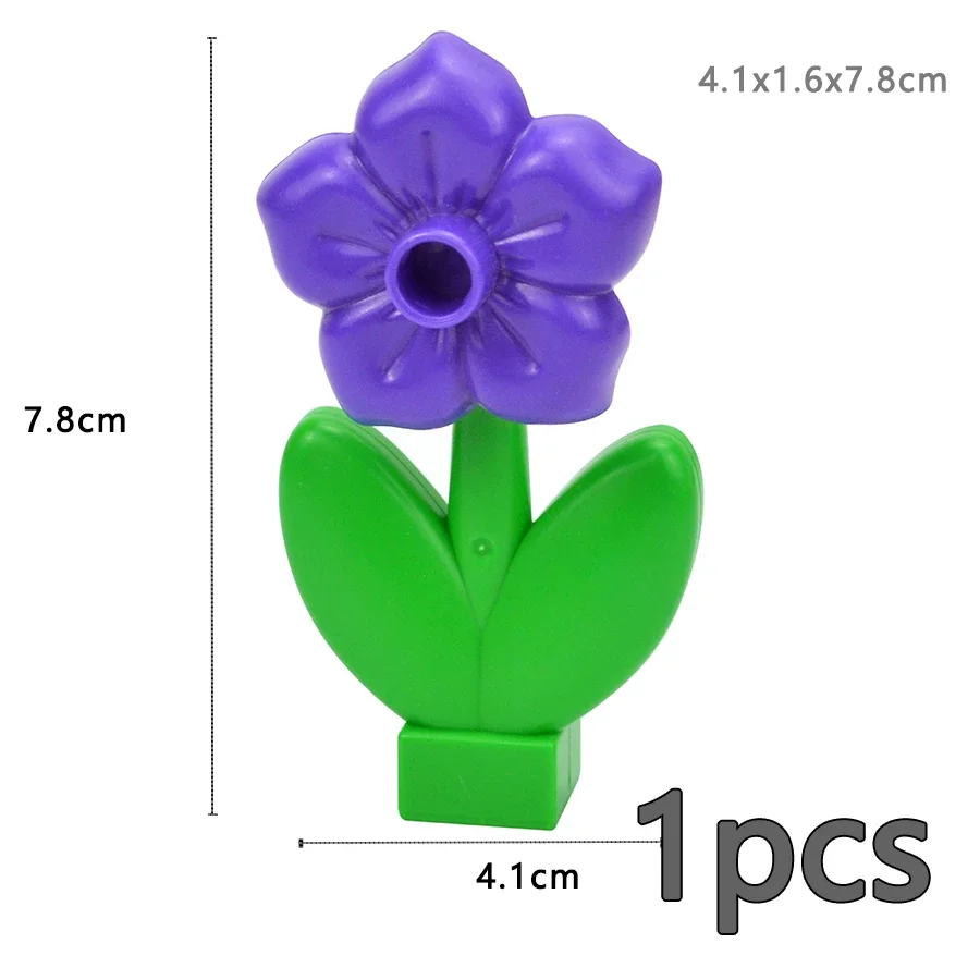 Большой строительный блок аксессуары для цветов леса дерево лист фрукты