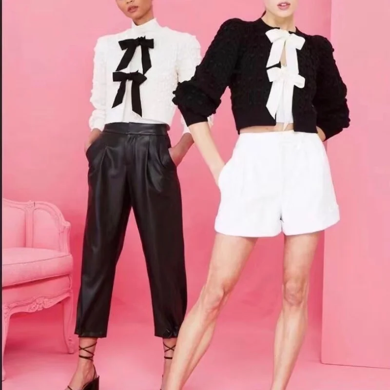 

Комплект из юбки и галстука-бабочки женский, 2022, с цветочным принтом, кремово-розовый