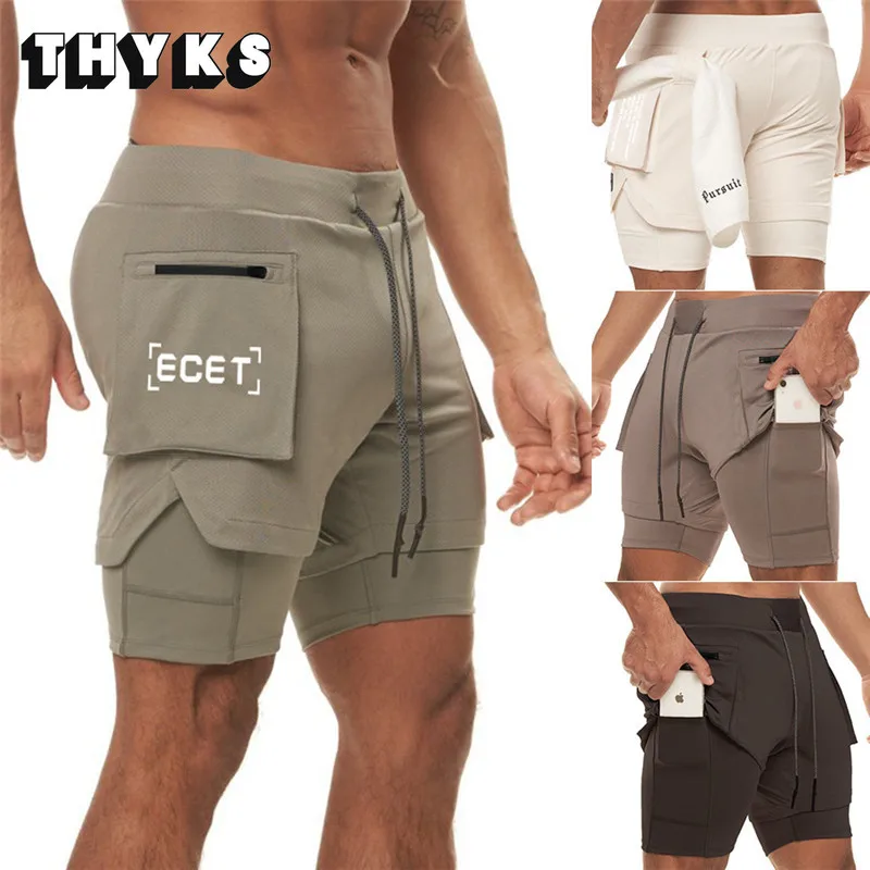 

2022 Summer New Running Shorts Men's Jogging 2-in-1 Running Sports Shorts Men's Gym Shorts Fitness Training Quick-drying Shorts