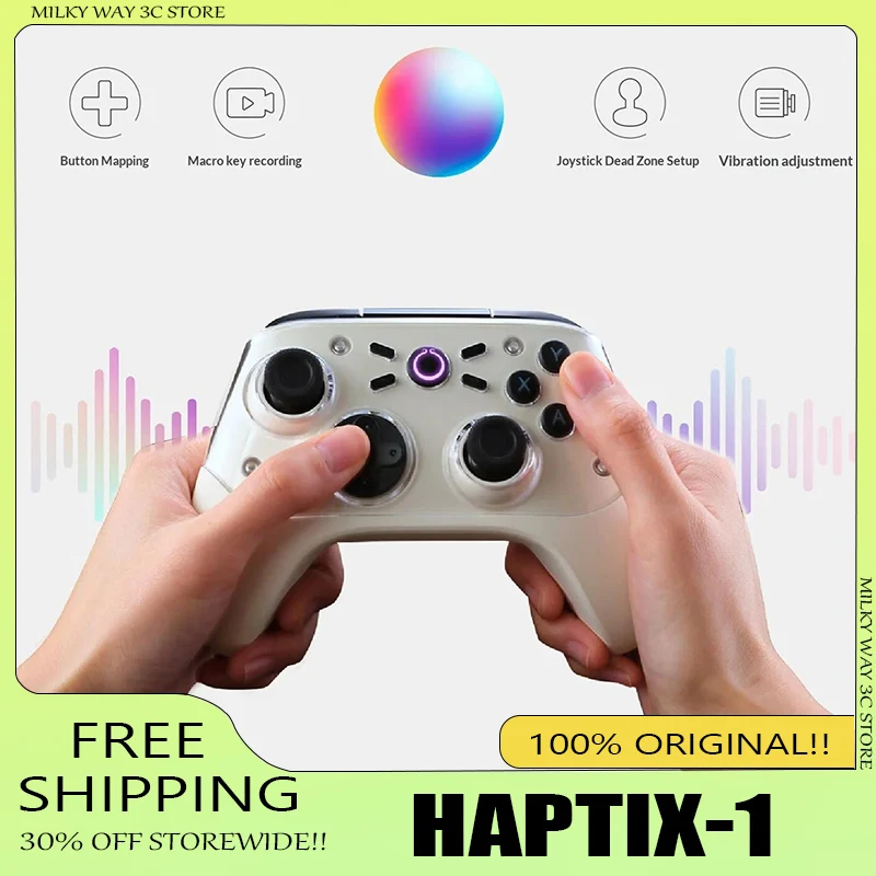 Фото Игровой контроллер Gripure HaptiX-1 Premium 8K с емкостным джойстиком, Bluetooth, магнитным кейсом и асимметричным управлением движением Kailh №1