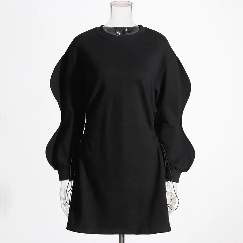 

SupeAen Europe Fashion Women Dress 2022 Autumn New Round Neck Solid Color Cotton Casual Long Sleeve Women's Dress