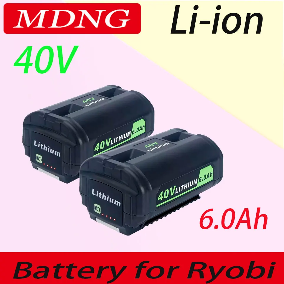 

OP40601 40V 6.0Ah Li-ion Rechargeable Battery for Ryobi OP4060 OP4050 OP4030 OP4026 RY40200 OP4040 RY40430 RY40770 RY40440 Tools