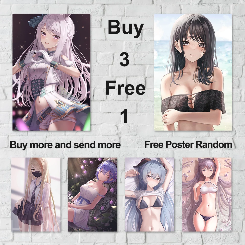 

Japanese Anime Sexy Girl Quality Posters Custom Print Picture Canvas Painting Modern Wall Art Living Room Home Aesthetic Decors