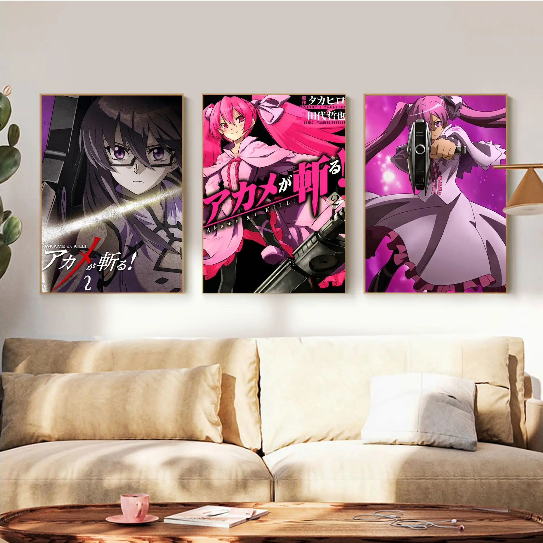 

Белая бумага Akame Ga KILL, плакат, декоративная живопись, настенное искусство, белая крафт-бумага, Настенный декор