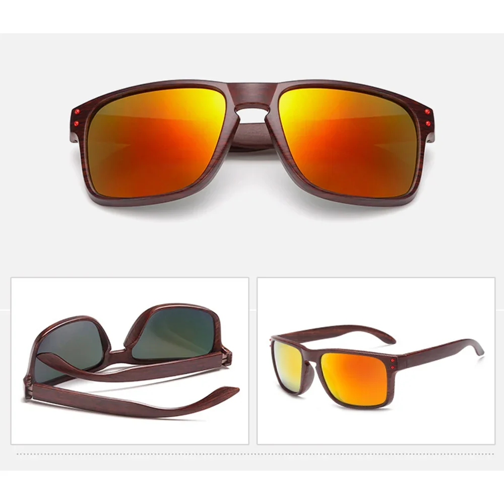 Квадратные поляризационные солнцезащитные очки из бамбукового дерева