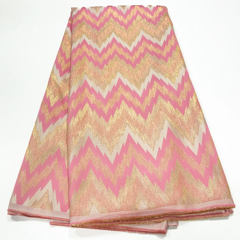 Новейшая нигерийская парчовая кружевная ткань 2023 Золотое Золото 5 ярдов