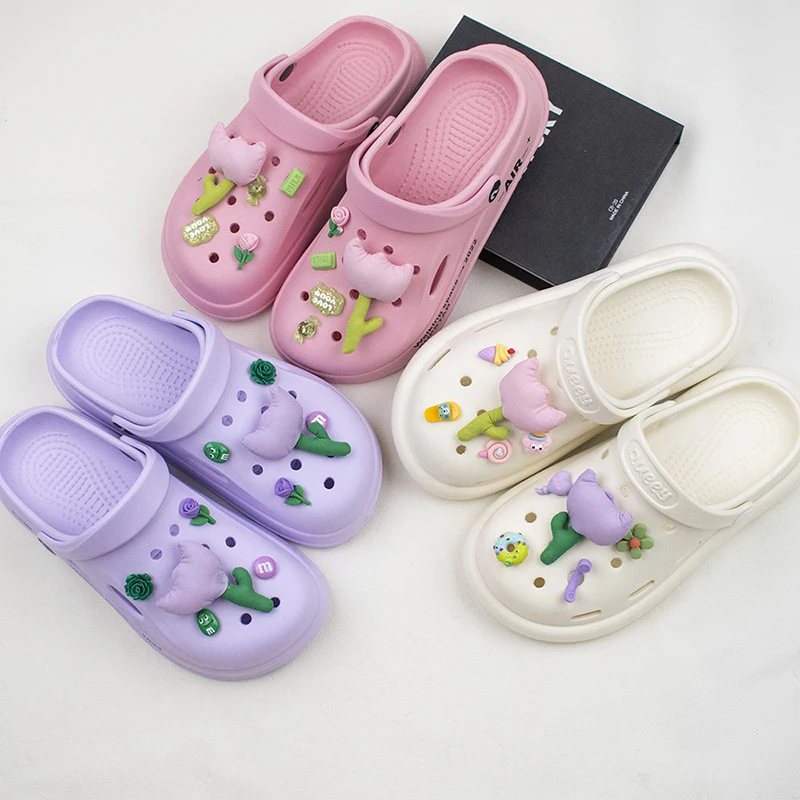 

Cute Girly Croc Charms Designer All-match Flower Shoe Charms for Croc Quality