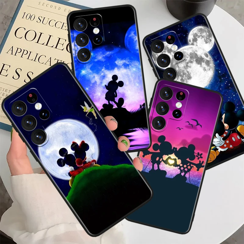 

Disney Mickey Minnie For Samsung Galaxy S23 S22 S21 S20 FE S10 S10e S9 S8 Ultra Plus Lite Black Soft Cover Phone Case