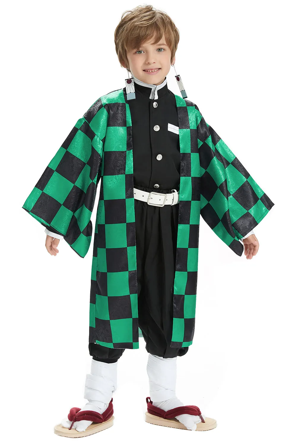 

Demon Slayer: Kimetsu no Yaiba Kamado Tanjirou Cosplay Costume Kids Kimono Outfits Halloween Carnival Suit