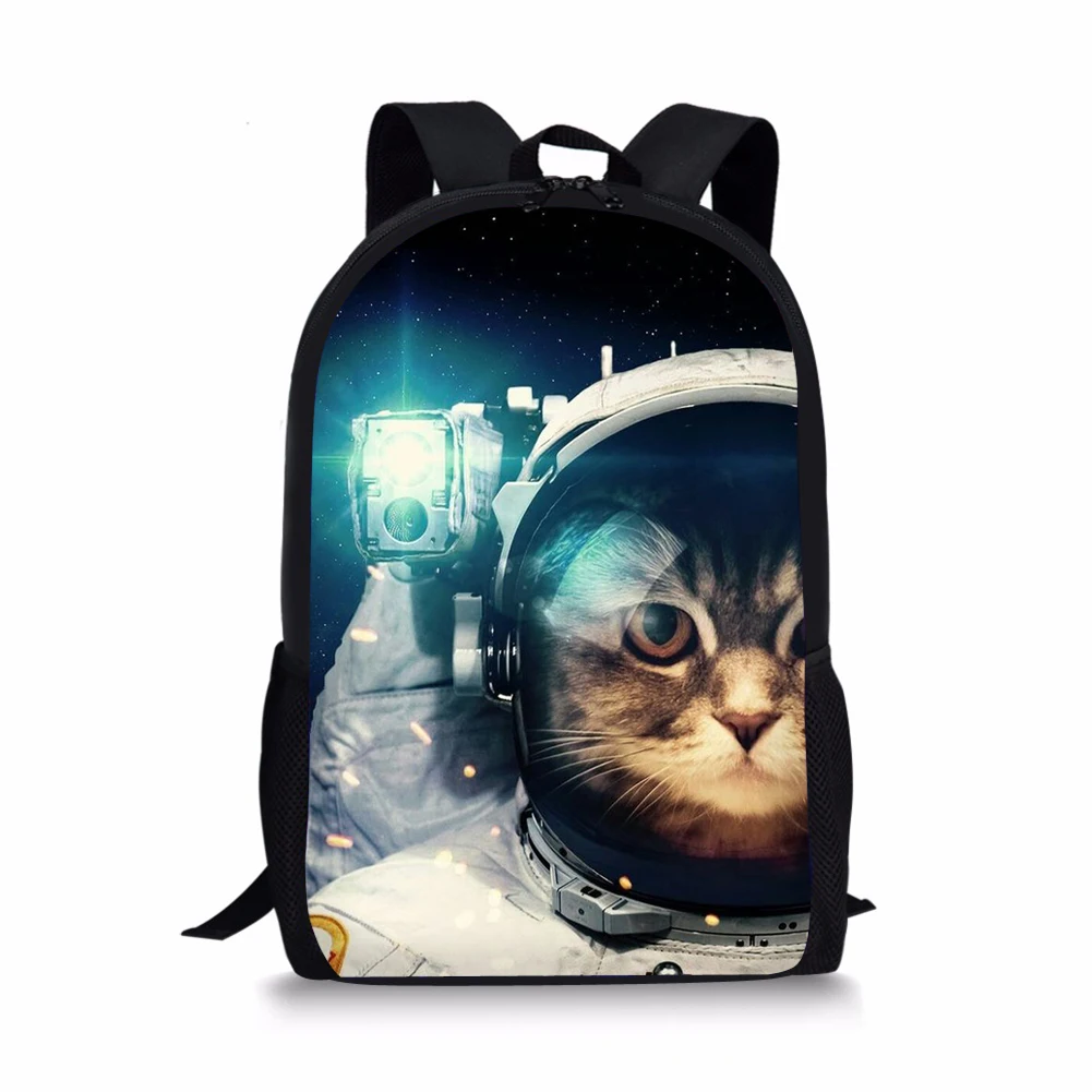 Cat Astronaut Element Printing Pattern School Backpacks Personalized Kids Daypack New Design Rucksack for Teenager