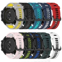 for amazfit gtr3 gtr3%c2%a0pro gtr2 two color striped strap rubber silicone wristband replacement strap