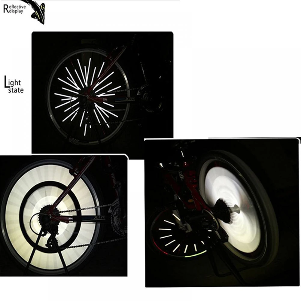 

72 pcs Reflective Mount Clip Tube Warning Strip Bicycle Wheel Spoke Reflector
