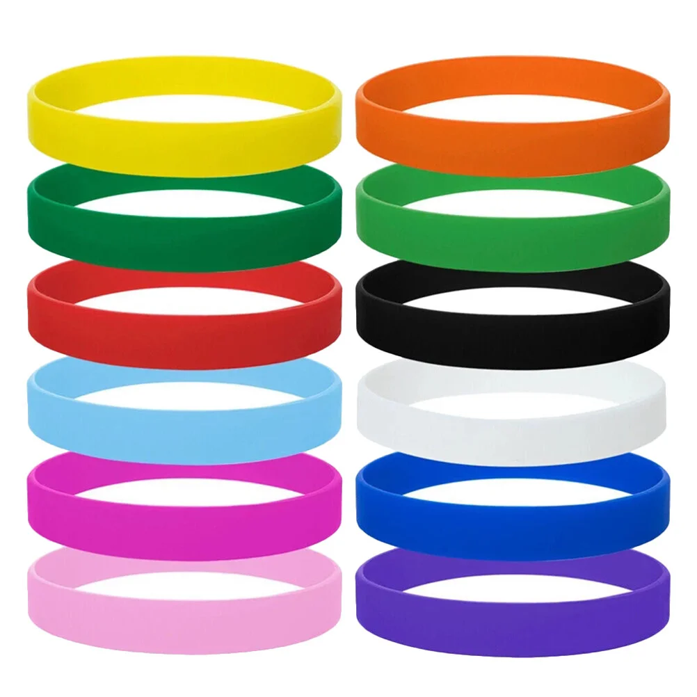 

12 Pcs Gift Bangles Kids Rubber Wristbands Fluorescent Silicone Bracelet Glow Blank Bracelets Silica Gel Luminous Child