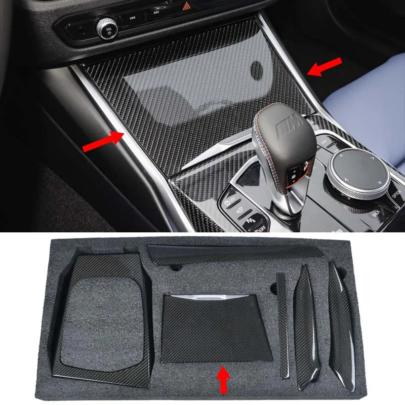

Real Carbon Fiber MP same Car Interior Parts For BMW 3 4 Series G20 G21 G22 G23 G26 G28 Center Console Shift Panel Cover Trim