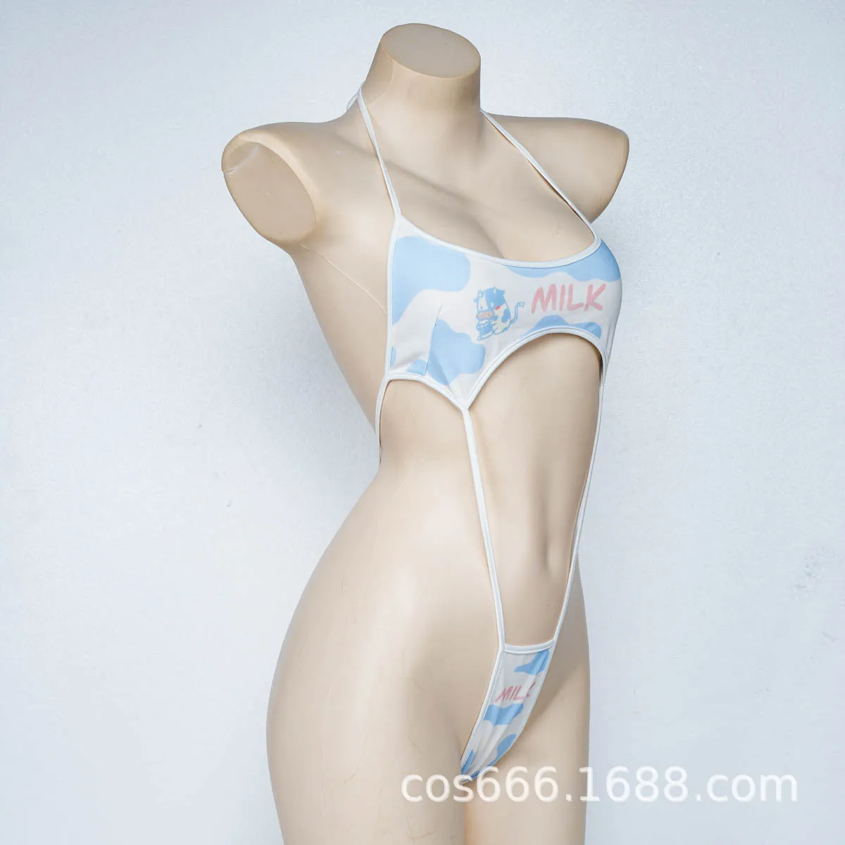 Женское нижнее белье для косплея из коровьей кожи боди монокини с бретелькой