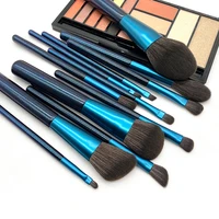 12pcs8pcs gem blue makeup brush set for cosmetic foundation powder blush eyeshadow kabuki blending make up brush beauty tool
