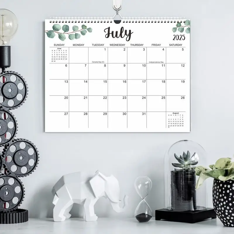 Настенный календарь 2025 года ежемесячные календари с листьями 14 7x11 5 дюймов январь