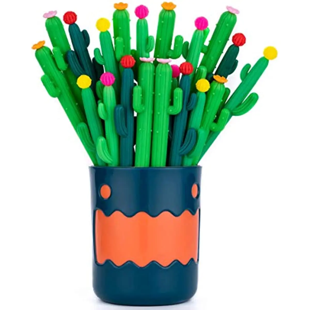 24 Pcs Wholesale Creative Cactus Black Gel Ink Pens Five Novel Stylesncute Fun Writing Pens School Office Student Supplies