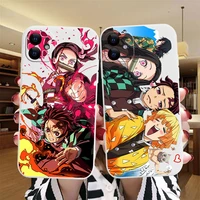 kimetsu no yaiba demon slayer anime phone case for iphone 13 12 11 mini pro xr xs max 7 8 plus xs soft silicone white back cover