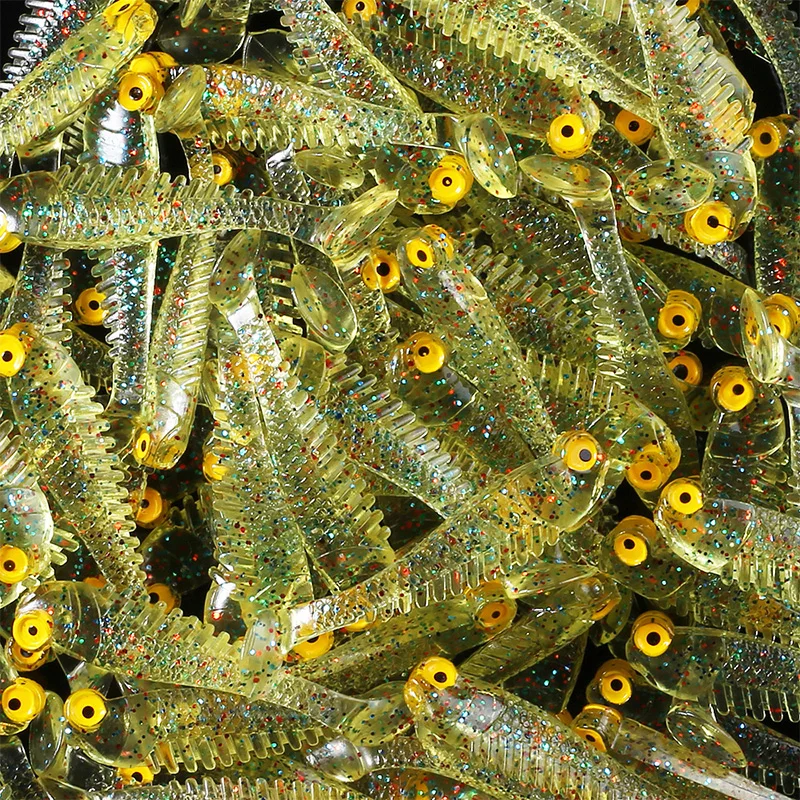 100PC Trolling Worm Soft Bait 5cm Artificial Silica Crank baits Minnow Fishing Lure Wobbler JIg Baits Fishing tackle