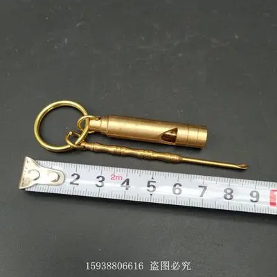Изысканный имитационный брелок из чистой латуни свисток для ушей |