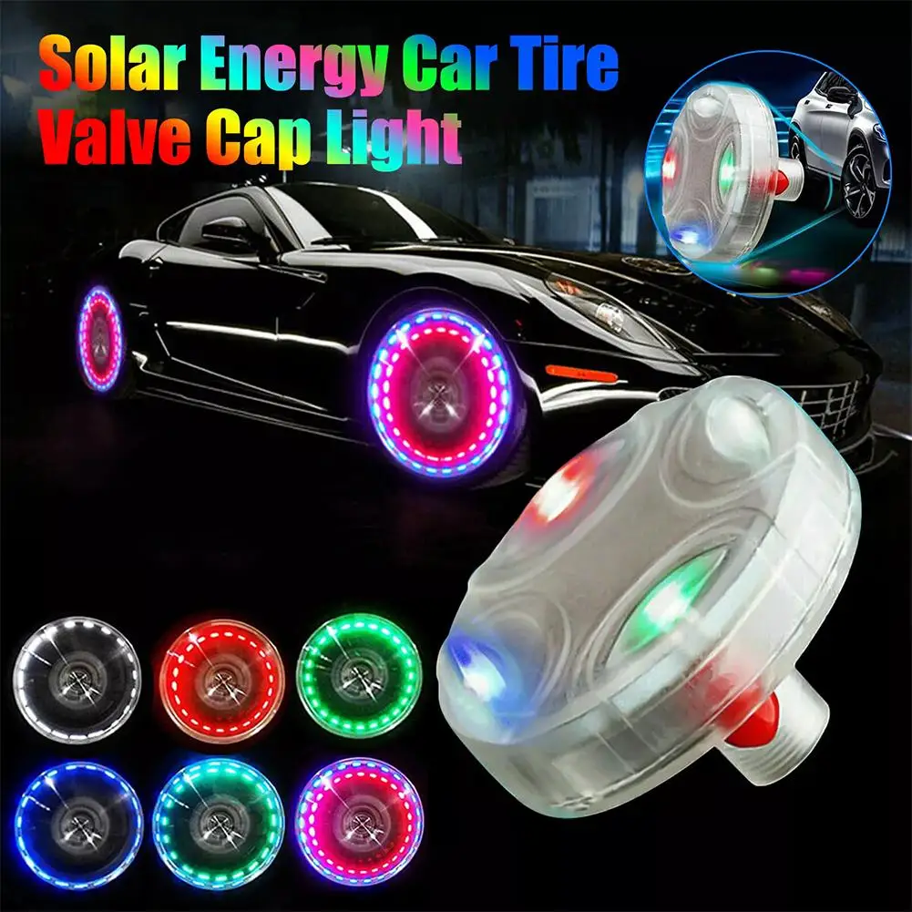 Tire Light Waterproof Wheel Solar Led Lamp Auto Energy Flashing Lights For Car Truck Motorcycle Rvs S8h5