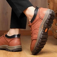 leather casual men shoes comfortable sneakers casual shoes walking footwear winter boots lac up mens vulcanize leather shoes