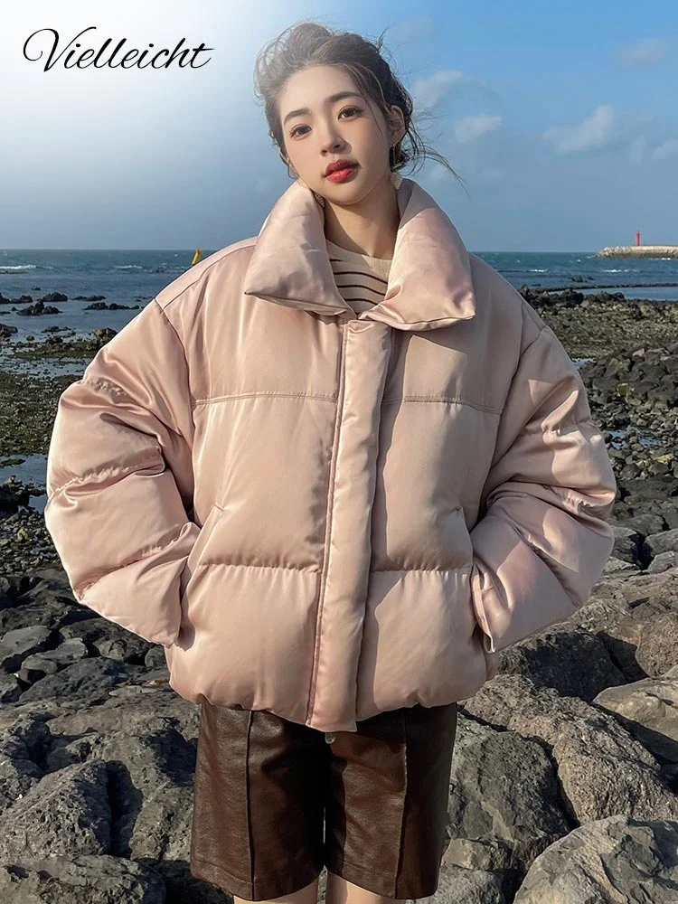 

Vielleicht 2023 Women's Winter Coats Short Warm Down Basic Jacket Coat Stand Collar Outwear Female Korean Jacket Female