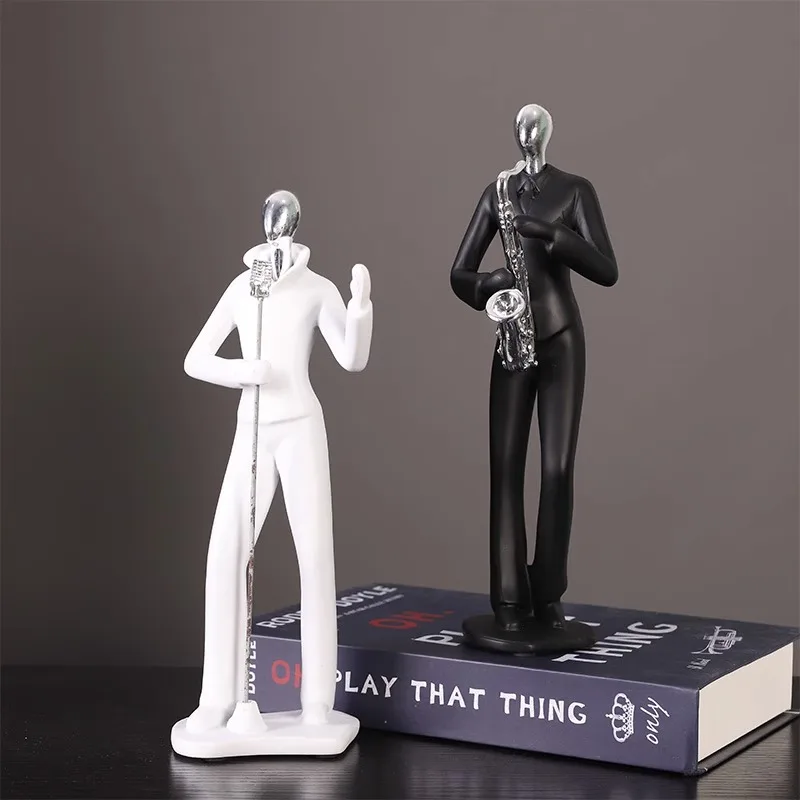 Современная абстрактная пара статуя из смолы декор комнаты музыкант скульптура