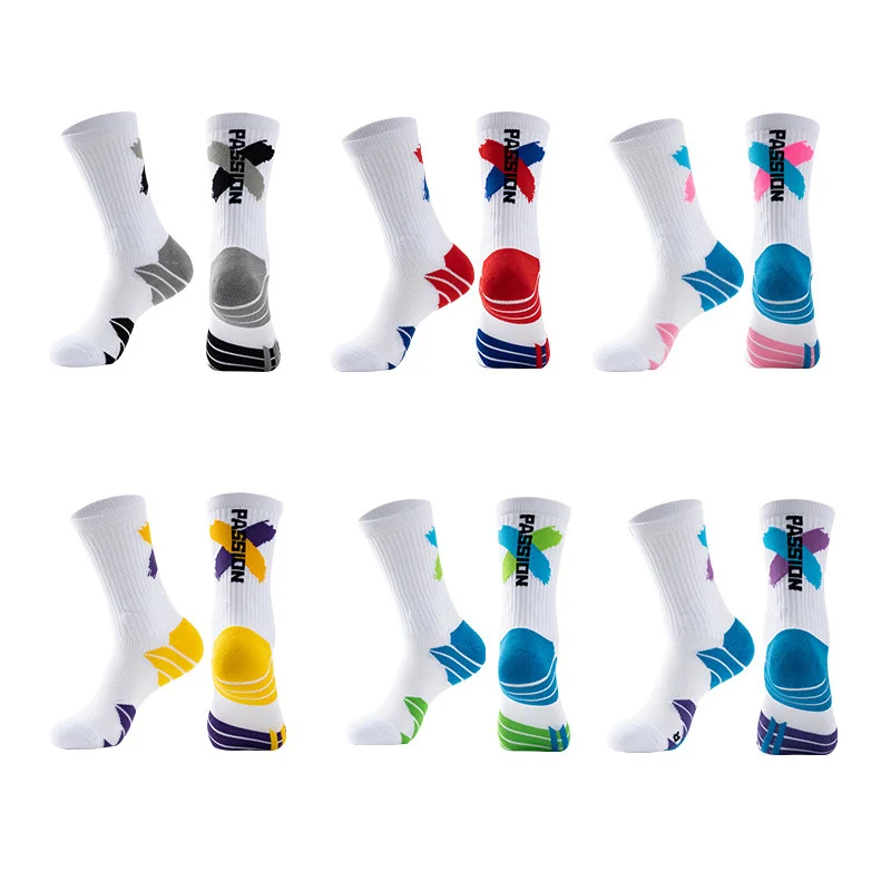 

50Pairs Wholesale Men's Professional Football Socks Mid Calf Non Slip Soccer Cycling Sports Socks Mens Warm Sock