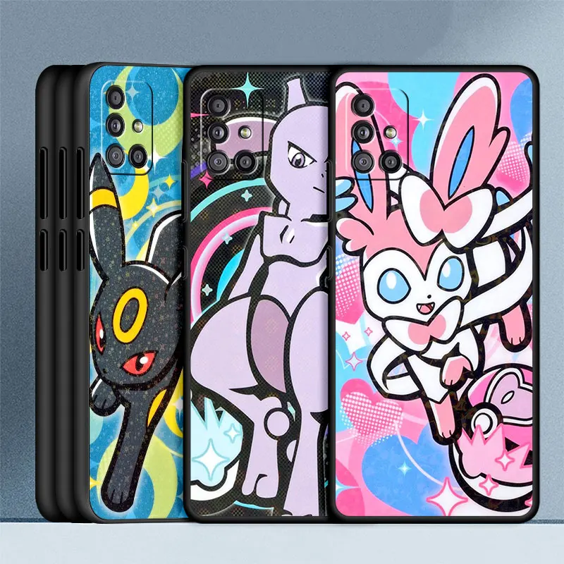 Чехол для телефона Pokemon Eevee Evoli Umbreon для Samsung Galaxy A22 5G A32 A33 A14 A12 A52 4G A23 A72 A11 A13 A50 A24, силиконовый чехол