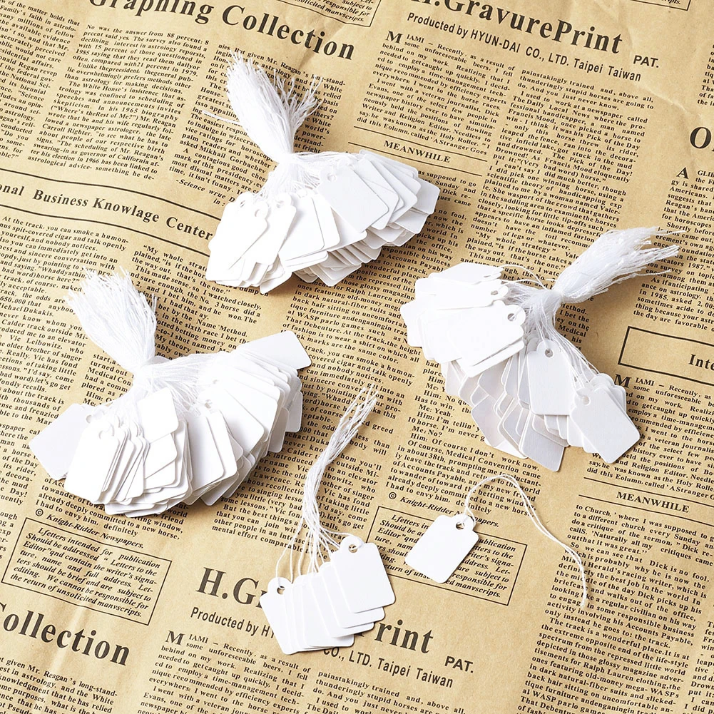 500pcs White Jewelry Price Tags DIY Kraft Paper Tags Head Label Love Notes Wedding Party Blank Gift Price Hang Tag 23x13mm