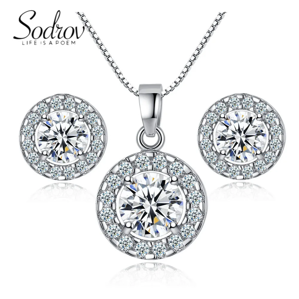 

SODROV Classic Jewelry Set Necklace Ring Earrings Bracelet 4 Piece Set for Women