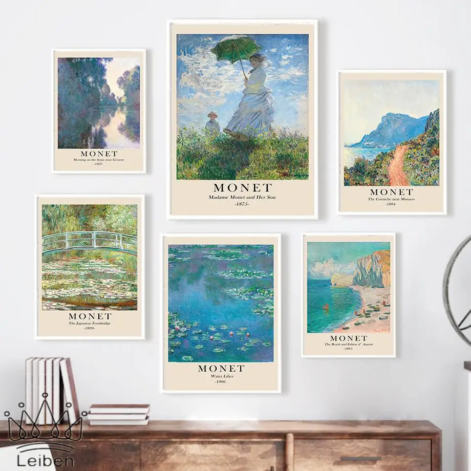 Картина на холсте Мост водной лилии абстрактный пейзаж в скандинавском стиле