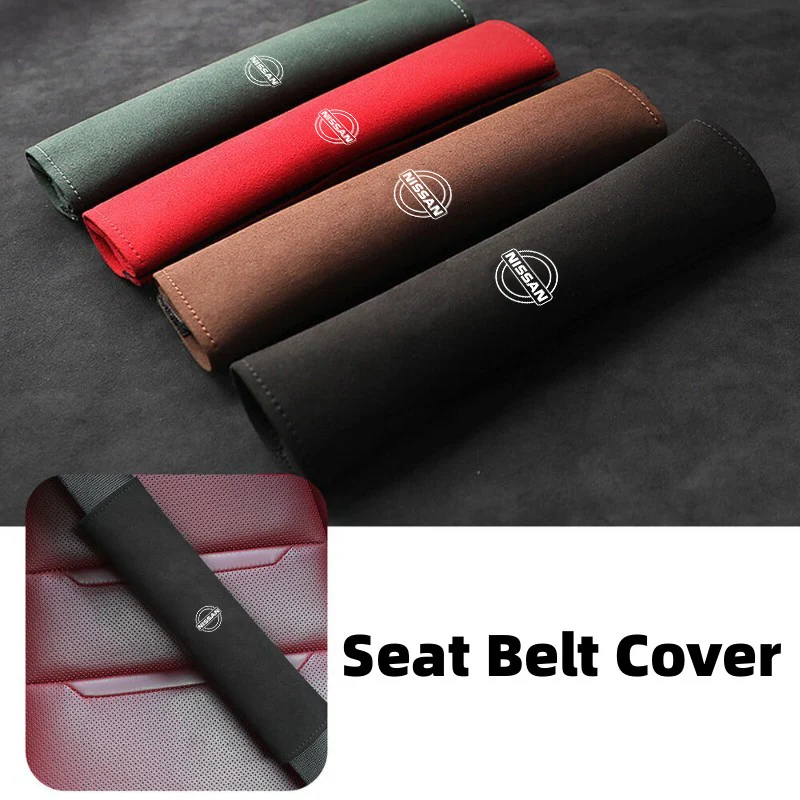 

Suede Car Seat Belt Cover Safety Belt Shoulder Pad Protector For Nissan Qashqai Juke X-Trail Patrol Navara Tiida Micra Almera