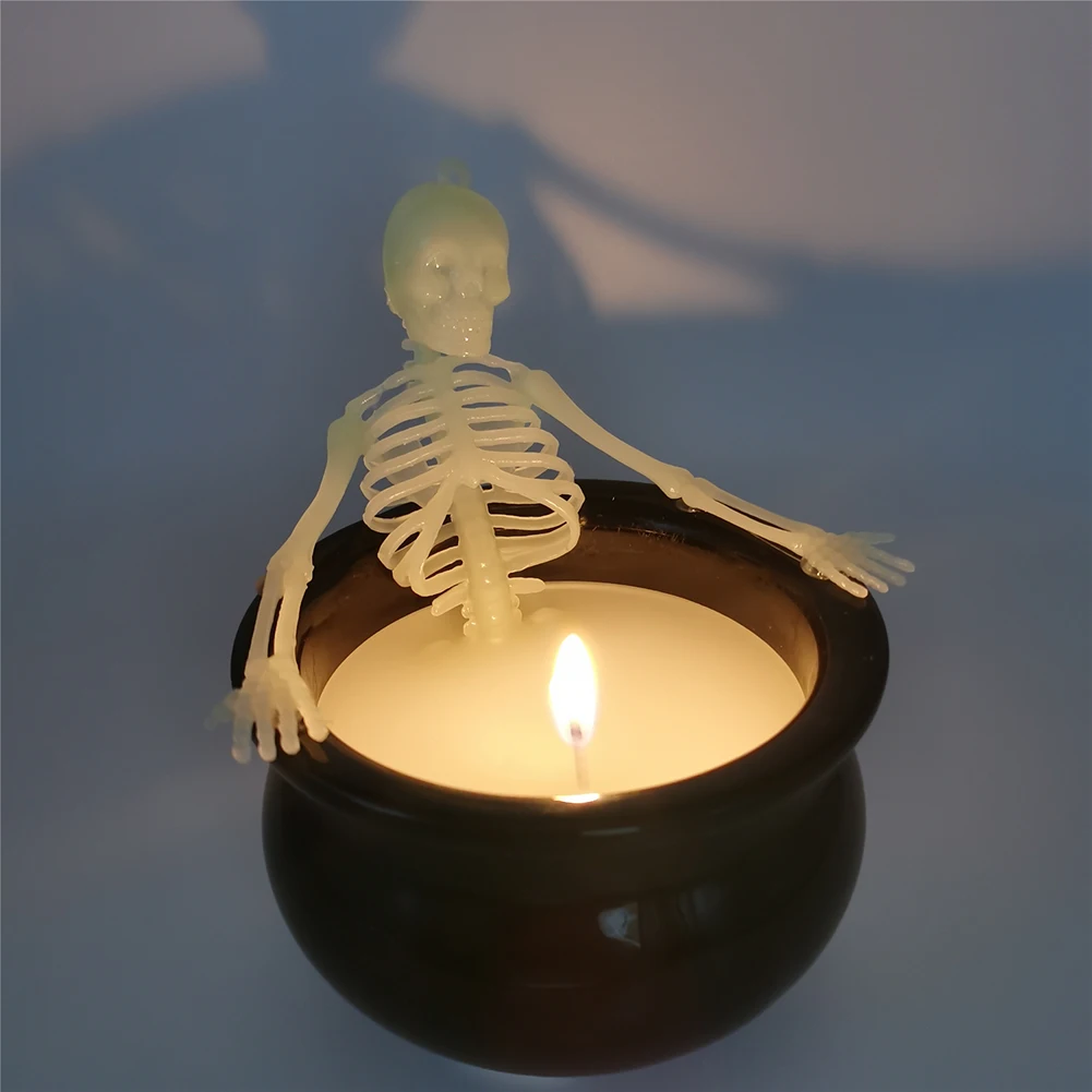 

Fluorescent Skull Candle halloween decorations Creative Decorative Candle Long Burn Vintage Halloween Gifts for Adults Children