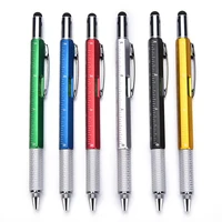 1pcslot tool ballpoint pen screwdriver ruler spirit level with a top and scale multifunction 6 in 1 touch screen stylus pen