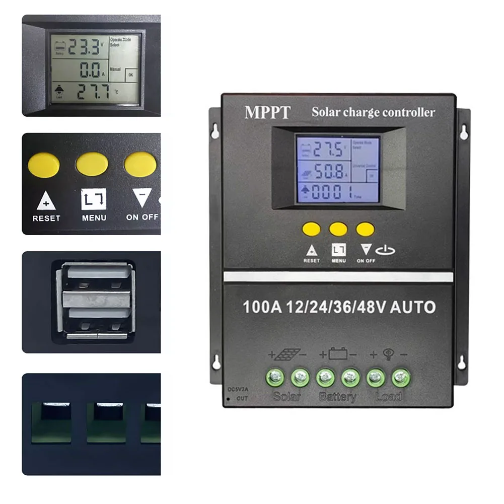 

1PCS 100A MPPT Solar Power Charge Controller 12V 24V 36V 48V LCD Display Battery Controller Electrical Equipment Supplies