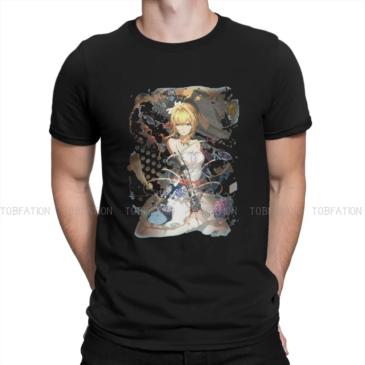 

Violet Evergarden Gilbert Anime Men's TShirt Cool Classic Distinctive T Shirt Harajuku Streetwear New Trend