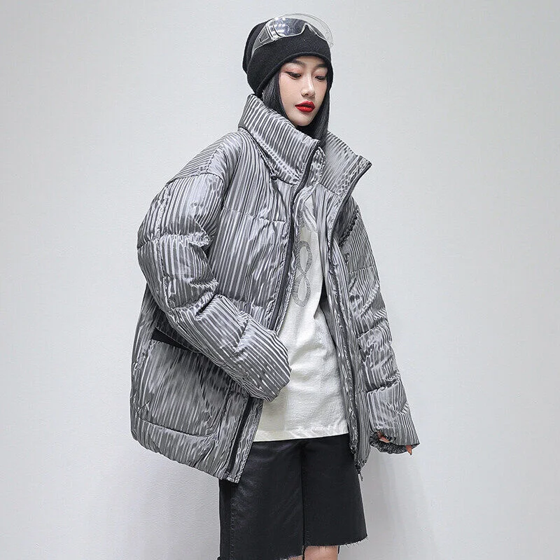 2022 Couple Women's Parka Coat Fashion Basic Cotton Down Jacket Winter Fashion Soft And Thick Stand-up Collar Men's Jacket