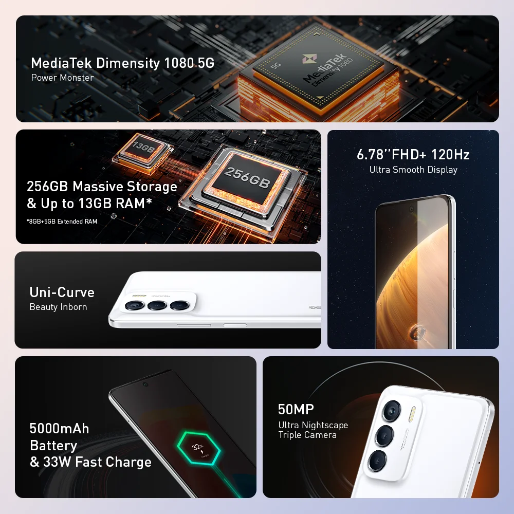 *World Premiere* infinix zero 5G 2023 NFC smartphone 6.78” 120Hz 500 nits display 8/256GB Wi-Fi 6 50MP mobile phone Hi-res audio