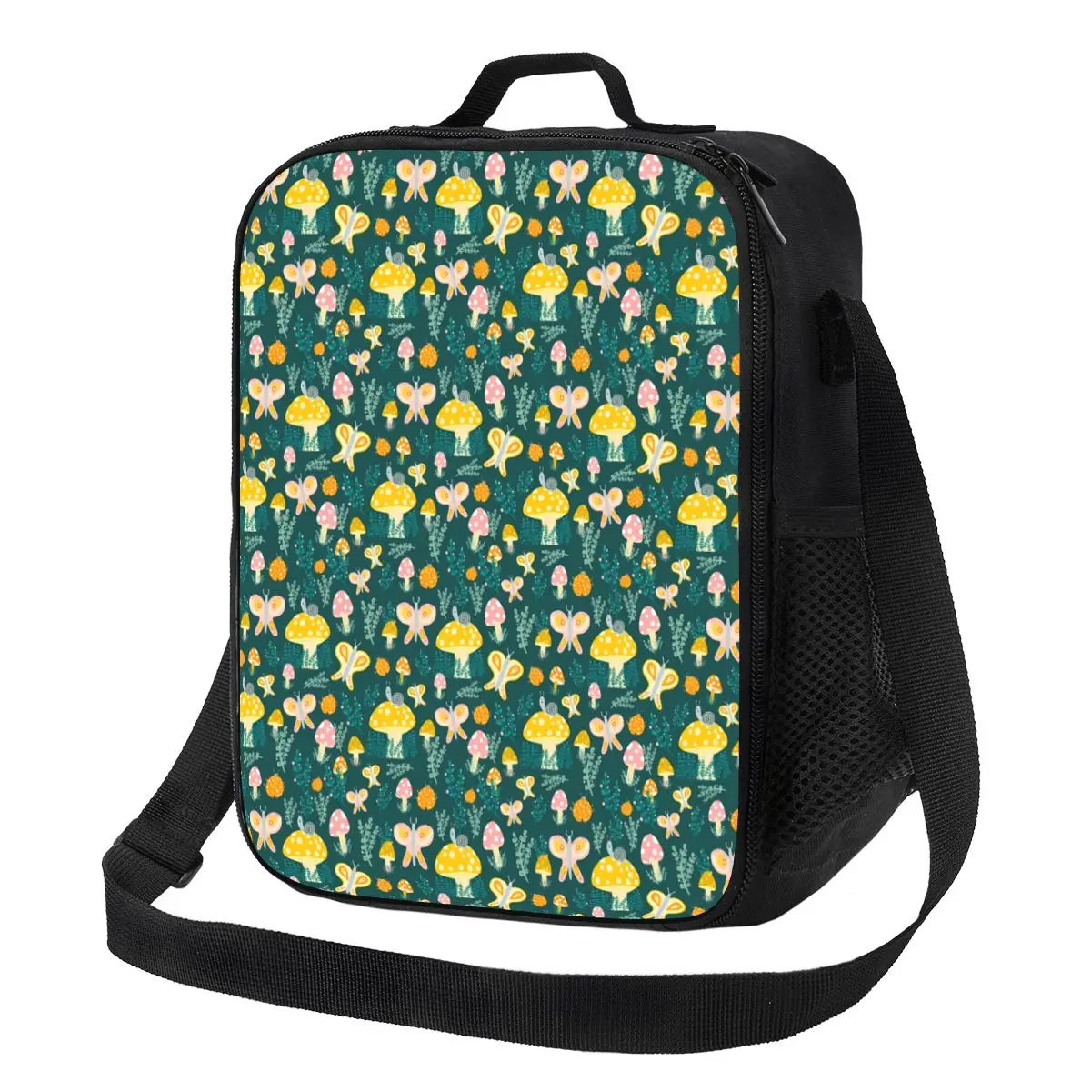 

Magic Mushroom Lunch Bag For Unisex Butterflies Snails Lunch Box Fashion School Cooler Bag Portable Oxford Thermal Tote Handbags